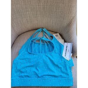 NEW Humankind Queer Small Swim Top Blue Confetti Athletic Tankini (Lot Of Two)